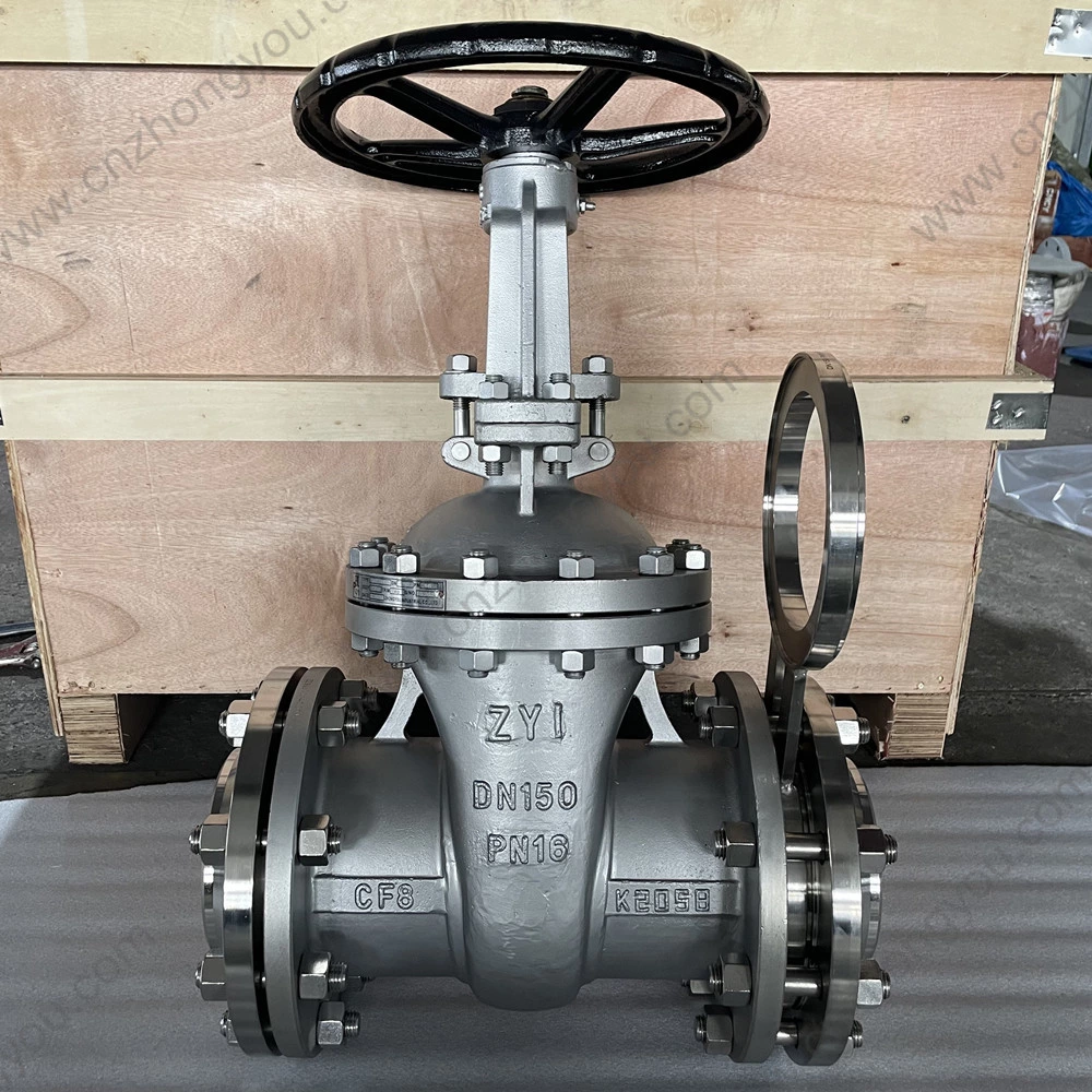 DN150 PN16 CF8 gate valve with spectacle blank