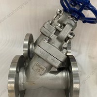 ASTM A182 F304 Y pattern globe  valve  DN40 PN25